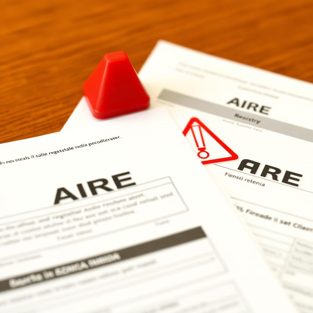 Documentos do AIRE com alertas de penalidades