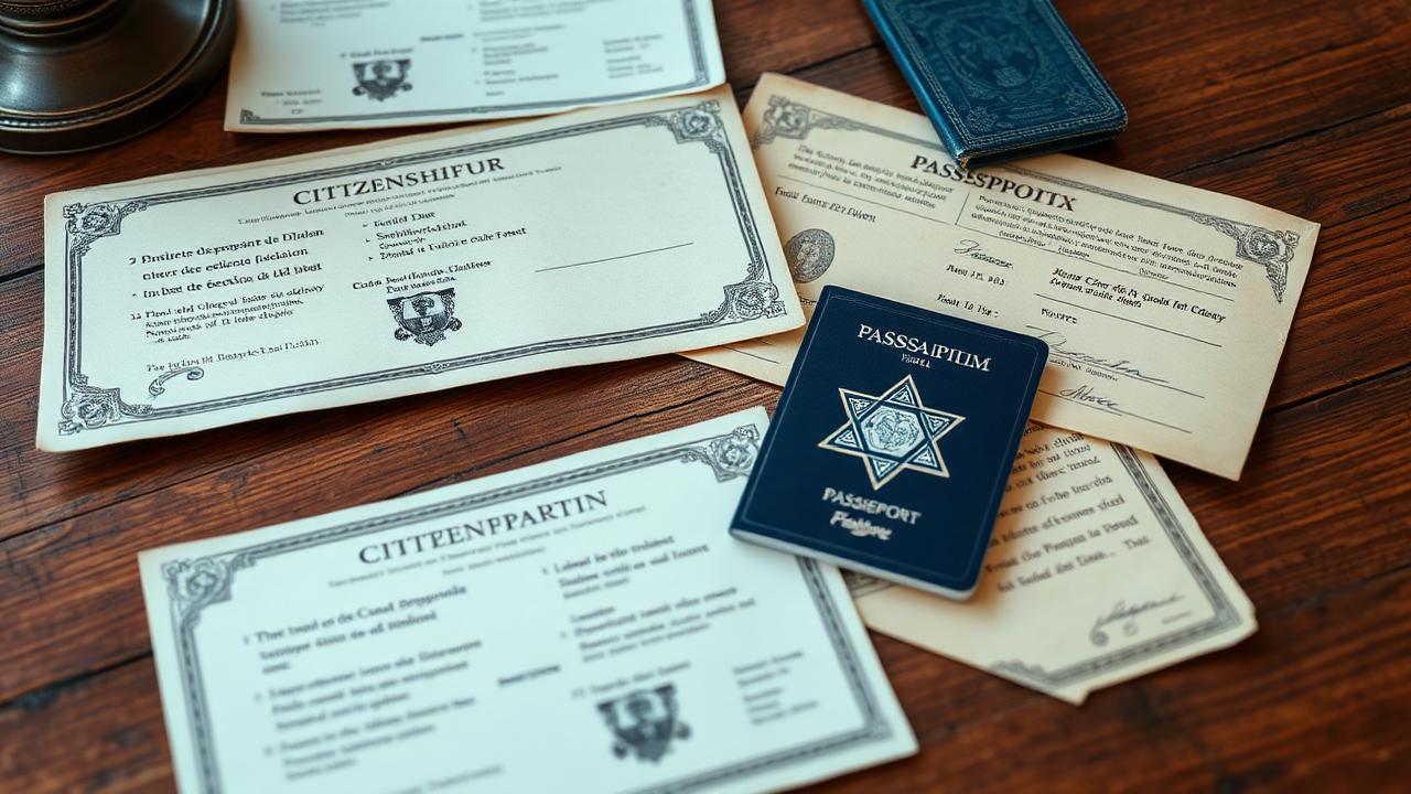 Documentos de cidadania espanhola com certificado genealógico sefardita
