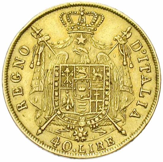 Moeda de quarenta liras do Reino Napoleônico da Itália, 1812