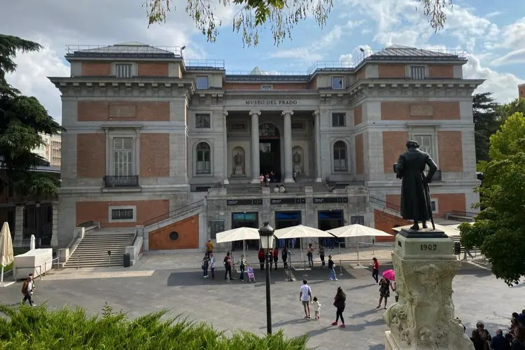 Facade of the Prado Museum in Madrid, one of the largest art museums in the world