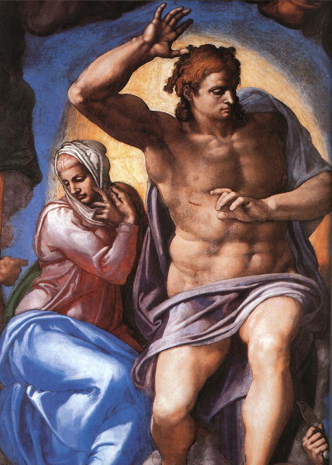 Cristo e a Virgem Maria no Juízo Final de Michelangelo