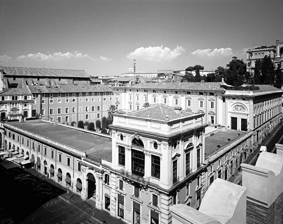 Vista aérea do complexo do Palazzo Colonna em Roma