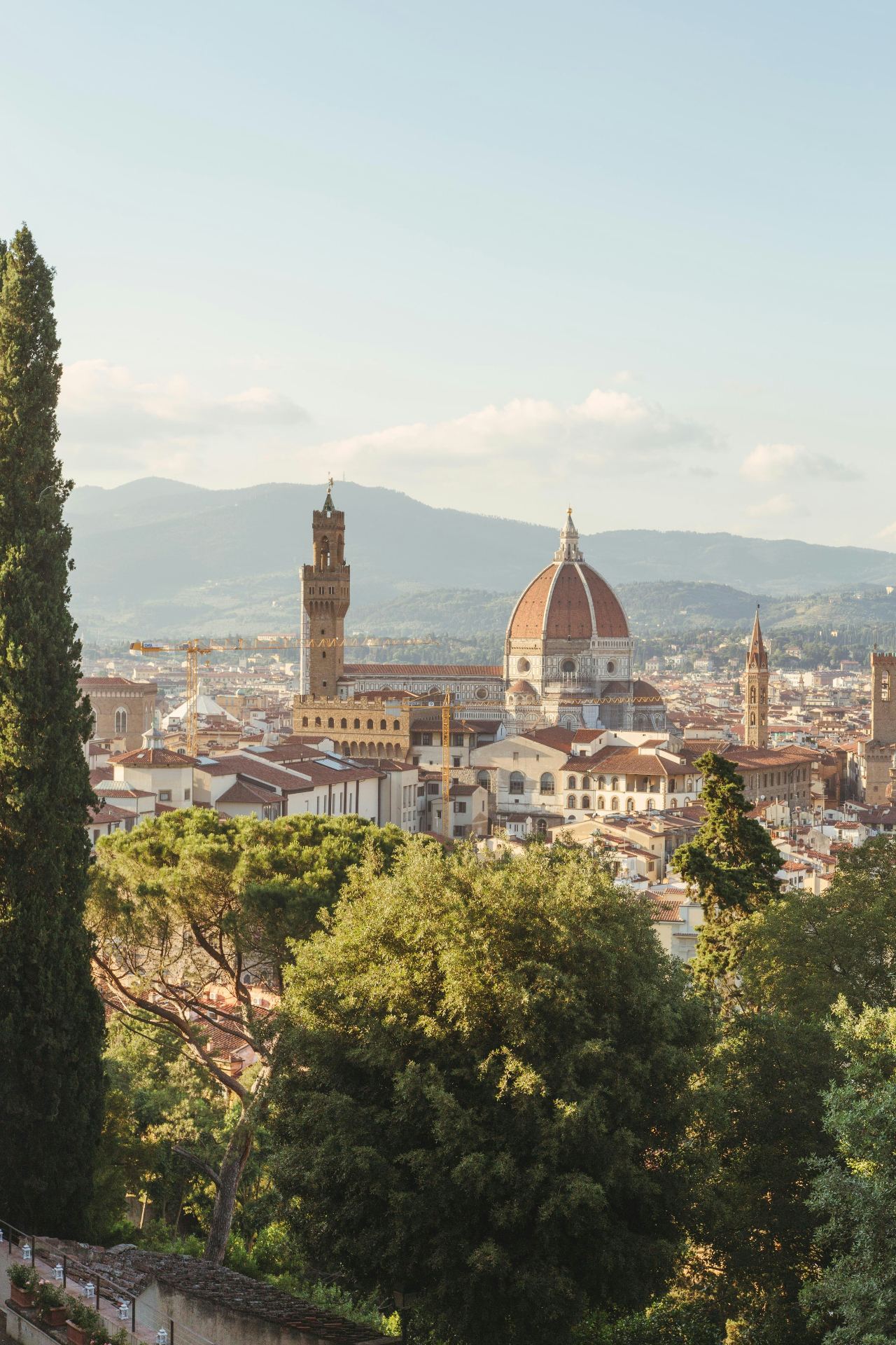 Panoramic view of Florence with the Duomo and its Brunelleschi dome
