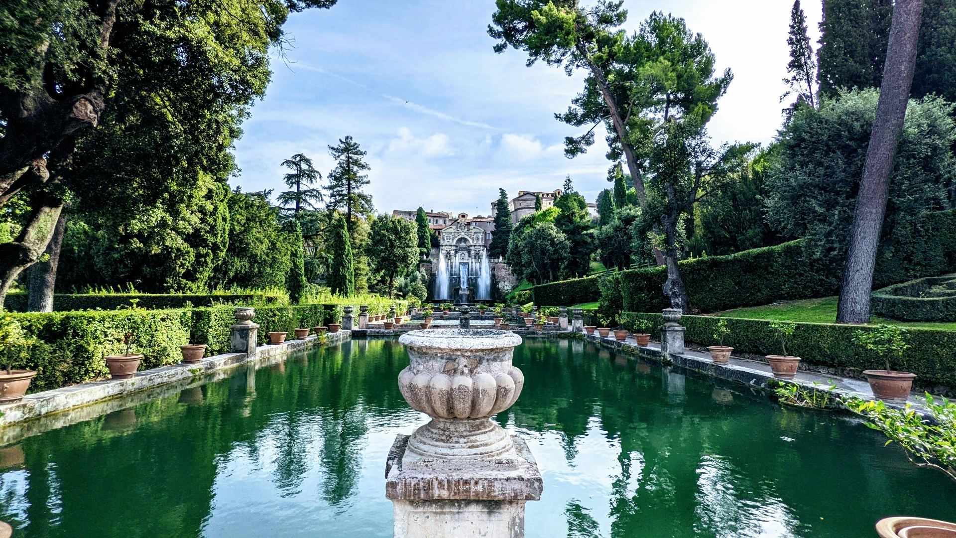 Villa d'Este in Tivoli with its Renaissance gardens and monumental fountains